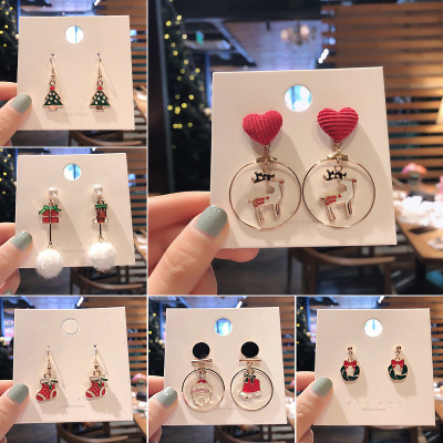 Female Christmas earrings studs female east gate autumn winter is the contracted ins cute earrings fall, Europe and the United States cross-border sales of earrings