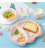 Bamboo Fiber Eco - Friendly Children's Tableware Portable Bowl and Plate Set Cartoon Lovely Pig Separate Plate