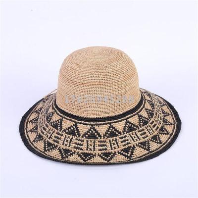Lafite hand crocheted hat summer straw sun hat ladies beach hat aliexpress wholesale