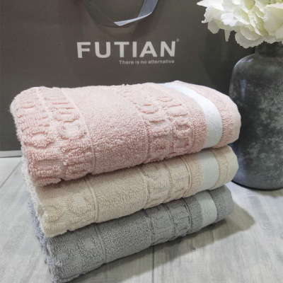 Futian 32 monogram jacquard cotton soft towel creative gift custom logo advertising gift towel