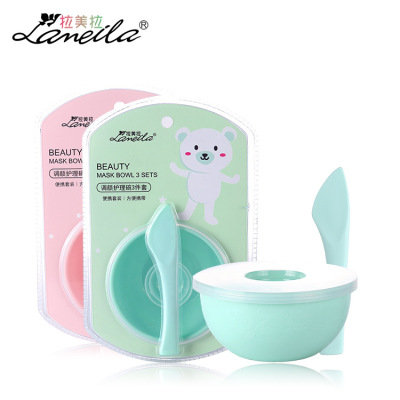 LaMeiLa Homemade Beauty Makeup Mask DIY Mask Bowl Tools Mask Stick Counter Three-Piece D0886