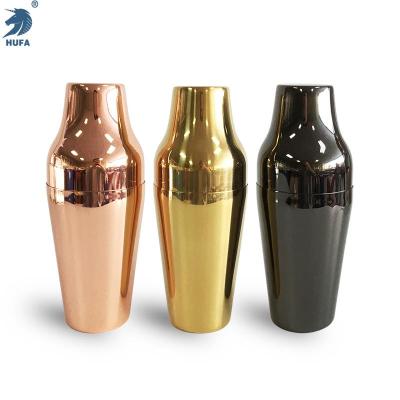 Stainless Steel Shaker Cocktail Shacke Electroplating Wine Bottle Cocktail Two Sections Cocktail Shaker