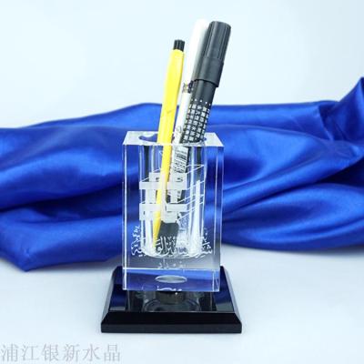 Birthday gift custom crystal pen holder company souvenir for boyfriend and girlfriend practical office decoration