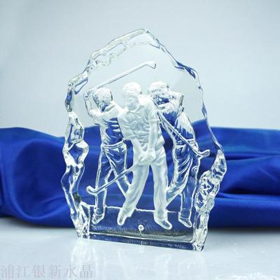 Crystal golf trophy Crystal trophy engraved customized free design Crystal iceberg golf trophy
