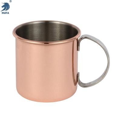 Stainless Steel Copper-Plated Beer Steins European and American Simple Coffee Cup Thick Material Drop-Resistant Milk Cup Milk Cup Mug