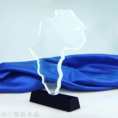 Atmosphere new creative trophy crystal map annual meeting customized sales special-end staff