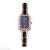 Hot-selling contracted shell face drilling square casual fashion lady plastic stainless steel students band wrist watch