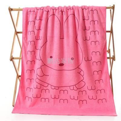 Factory wholesale bath towel microfiber cartoon pattern printed beach towel 70*140 adult bath towel