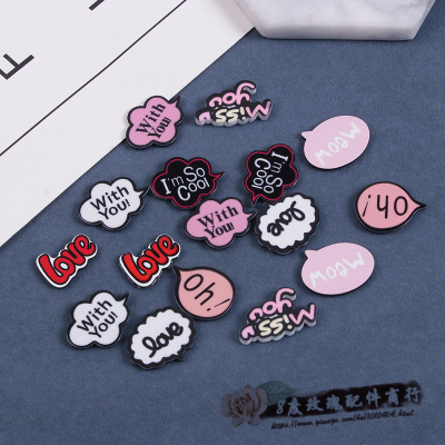 Creative accessories weird resin flat accessories brooch hair accessories headdress accessories DIY English letters