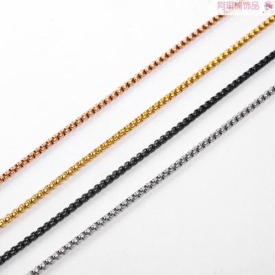 Ornan jewelry stainless steel square pearl chain stainless steel accessories manufacturers direct sales