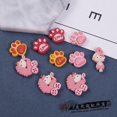 New cartoon baby silicone diy children hairpin manual soft plastic mobile phone shell patch accessories