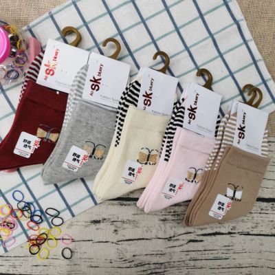 Limited Time Flash Sale Gold and Silver Silk Cartoon Striped Women's Socks SK Combed Cotton Colored Cotton Women's Socks