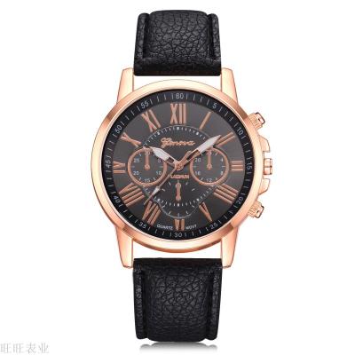 Geneva three-eye watch Geneva double-layer leather belt three-eye watch factory direct sales