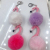 Flamingo hair ball pendant key pendant bag pendant key chain