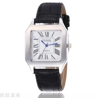 Cross border for rectangular case fashion belt watch men and women elegant Korean quartz student watches wholesale