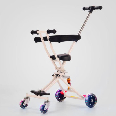 Four-wheel baby walking device lightweight folding children's trolley five-wheel car 1-6 years old baby easy