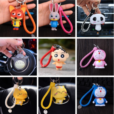 Creative Vinyl Cartoon Doll Key Pendant Men and Women Pendant Hello Kitty KT Cat Key Chain Gift Wholesale