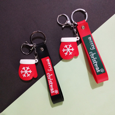 Cute Christmas glove key chain pendant creative ornament Christmas key accessory gift pendant