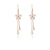 5-leaf flower crystal flower Korean simple long tassel pearl earrings fresh studs female