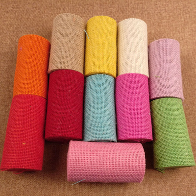 Natural jute linen roll color linen decorative materials diy