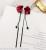 Red and green flower earrings Korean simple joker earrings tassel fashion earrings long style temperament studs female