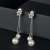Korean version creative five-pointed star micro inlaid long earrings girls fashion pearl earrings silver needle anti-allergy