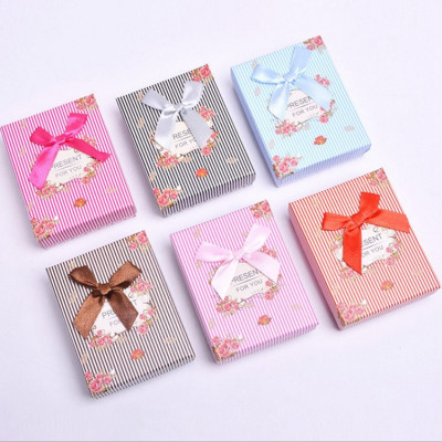 The Spot bow necklace ring box striped rose gift box jewelry box jewelry box storage box