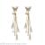 Personality super fairy butterfly tassel earrings female sterling silver pin ultra flash crystal earrings joker earrings