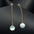 Hot style girls fashion long round bead pendant earrings anti - allergy earrings wholesale cross-border