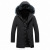 Long style cotton - padded jacket for business and leisure for men with thick and large cotton - padded jacket for the elderly in fashion, hooded and large - collared cotton - padded jacket