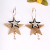 High-grade big circle studs five-pointed star earrings pendant Korean new simple earrings joker double-sided tassel earrings