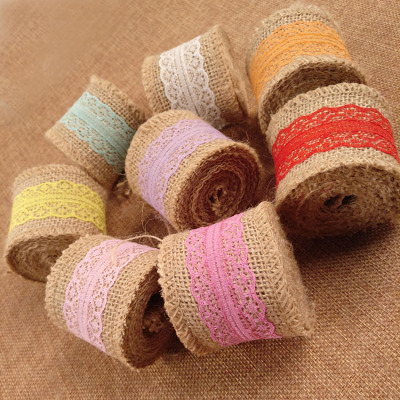 DIY Original Linen plus Lace Roll Bow Band