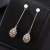 Korean style luxury handmade water drop drill ball S925 silver round bead earrings temperament joker unacceptable studs