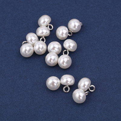 Manufacturers specializing in the production of ABS pearl single - hole of bread pendant DIY clothing accessories pearl buttons can be customized