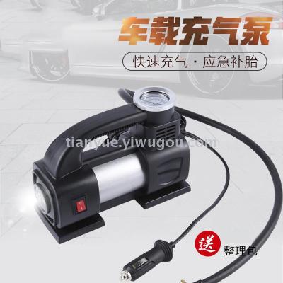 Auto inflator manufacturers direct sale portable single cylinder tire pump high-power car inflator with lights