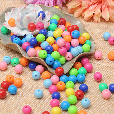 DIY solid color beads wholesale acrylic beads candy beads 8 to 20MM manufacturers direct a large number of spot