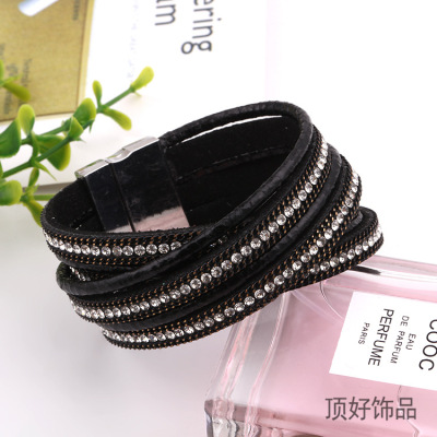 Hot hand woven multi-layer combination bracelet beach magnet clasp bracelet clothing accessories wholesale
