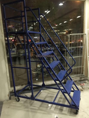 warehouse metal rolling mobile ladder safety step ladder 