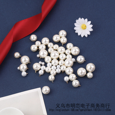 Manufacturers direct abs imitation pearl round alloy eye pendant DIY handmade accessories wholesale