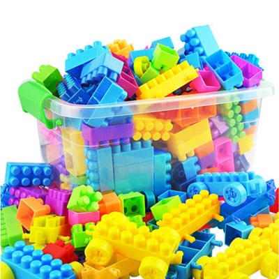 Large particle blocks the receive boxes of children 's early education puzzle assembled toys environmentally friendly plastic toys for little boys and girls