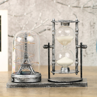 European-style retro tower star lamp holder decoration decoration hourglass quicksand creative students gifts timer