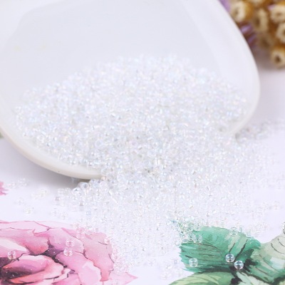 DIY hand beads, glass millet beads on the color through pearl wholesale supply millet beads, glass millet beads