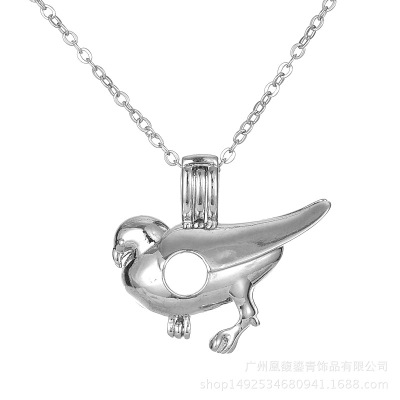 Can put oyster pearl luminous beads hollow out and bird magic box incense diffuser phase box necklace pendant sweater chain