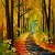 Factory Direct Sales Abstract Landscape Frameless Decorative Painting Wholesale Customized Half Painted Hallway Forest Lamp Oil Painting