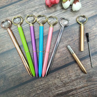 Japanese and Korean Creative Love Diamond Ballpoint Pen Rhinestone Metal Pen Crystal Pen Queen Truncheon Signature Pen Customizable