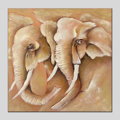 Factory Direct Sales European Animal Elephant Oil Painting Half Painted Oil Painting Frameless Painting Living Room Sofa Decorative Painting