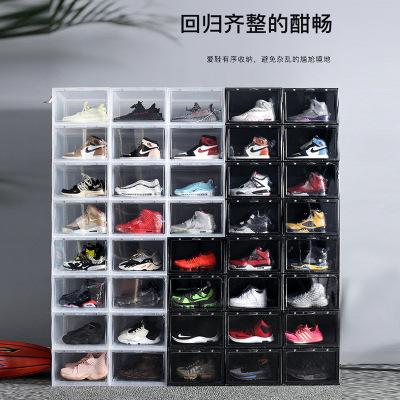 Transparent shoe box sneaker receives box plastic also shoe ark, sneaker to collect show ano province space installs shoe divine implement