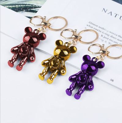 Cute Fashion New Style Violent Bear Metal Pendant Car Keychain Men and Women Couple's Bag Ornament Toy Doll