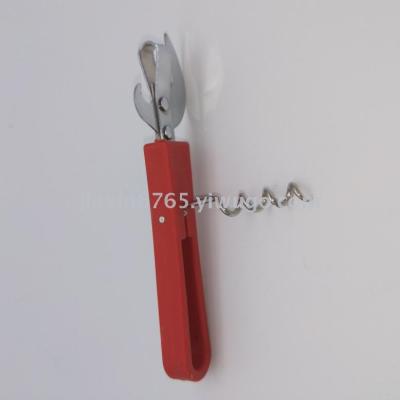 Plastic handle can opener with red wine opener multi-function can opener