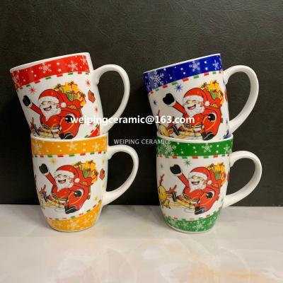 Ceramic Cup Factory Direct Sales a Large Number of New Bone China Milk Cup Mug Christmas Drum Cup Can Be Customized Logo